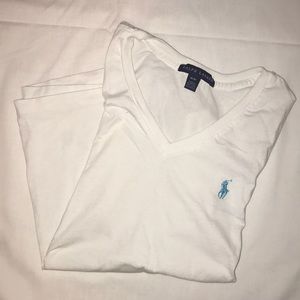 Polo Ralph Lauren White V neck t shirt